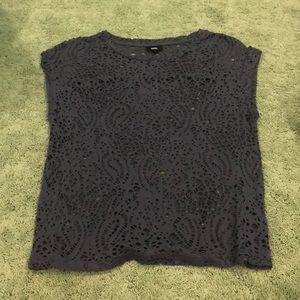 Dark grey scalloped top